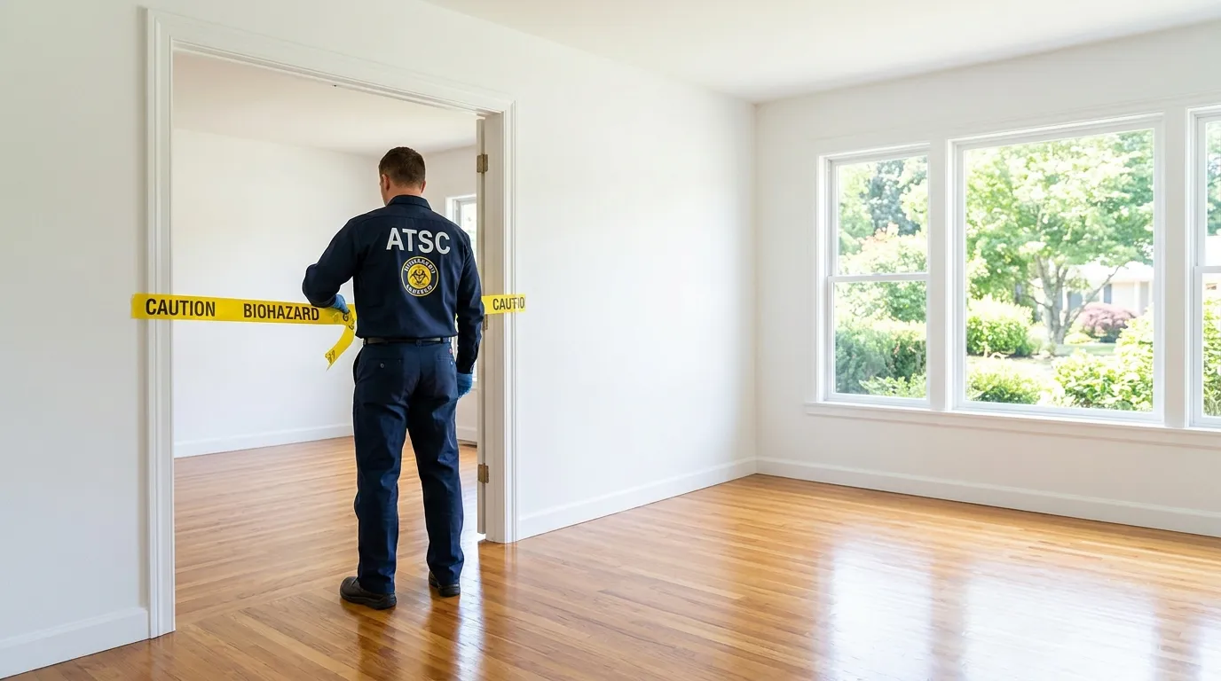 Certified biohazard cleanup crew performing Decomposition Cleanup in East Liverpool